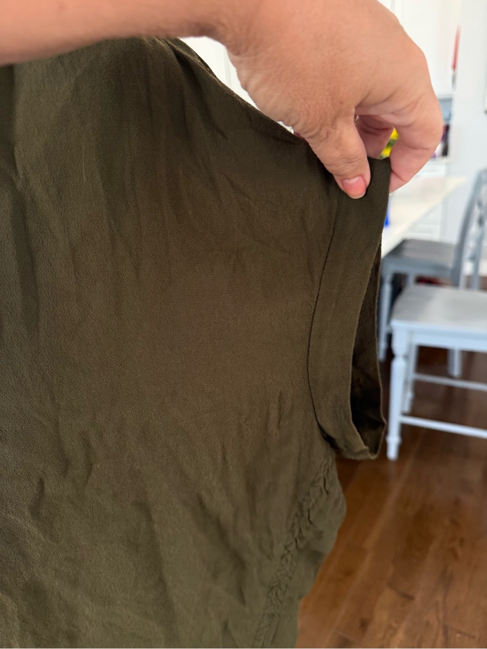 Madewell Olive Green 💯 Viscose Short-Sleeve Button-Down Shirt Size Large - Picture 6 of 10